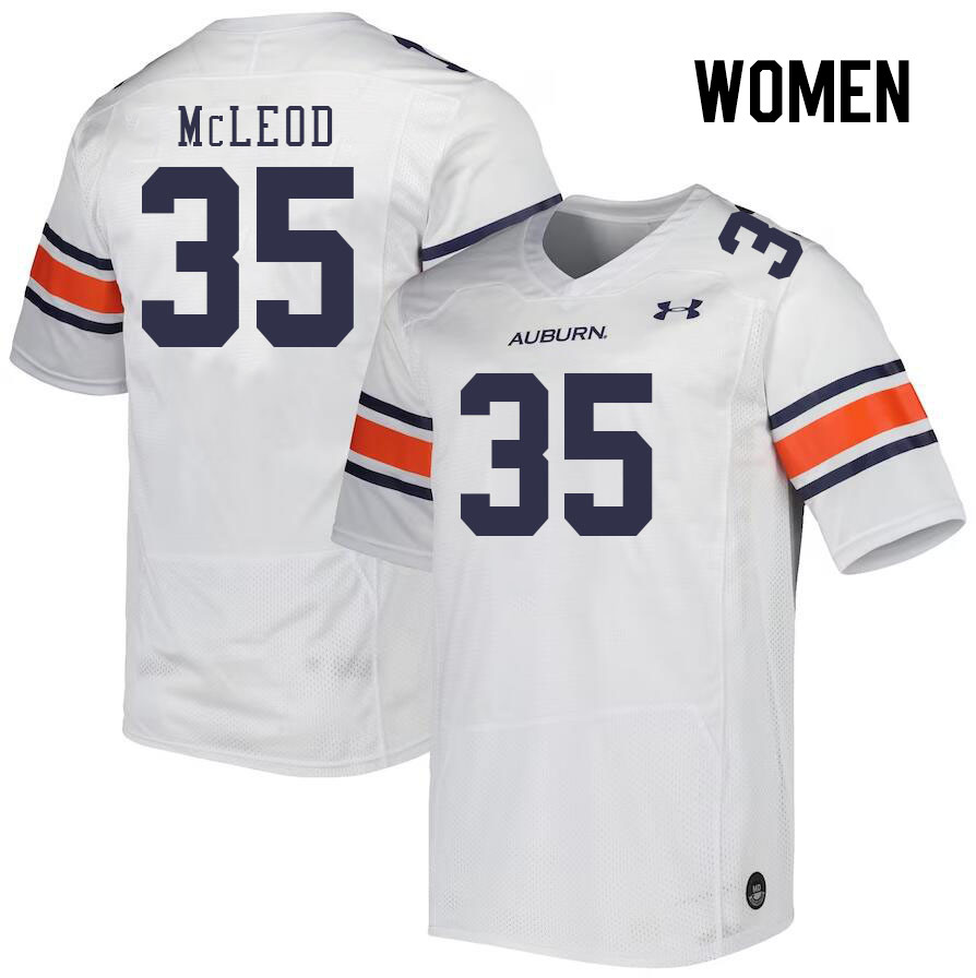 Women #35 Jalen McLeod Auburn Tigers College Football Jerseys Stitched Sale-White